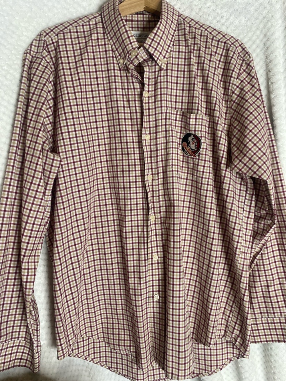 Campus specialties Classic FSU Men's Button Down Plaid Shirt